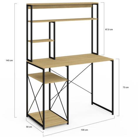 Scrivania Stile Industrial Ferro E Legno 90x60x73 Adam Rovere