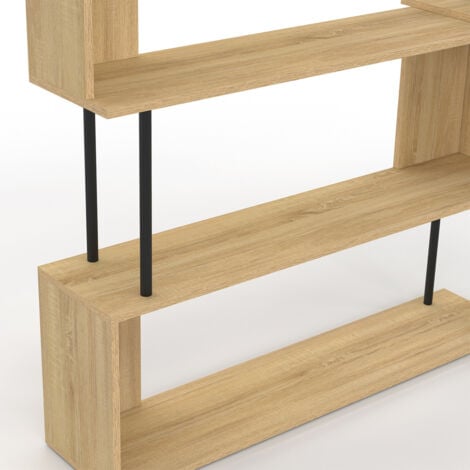 DETROIT Scrivania angolare con libreria girevole a 180°, forma a S, design industriale