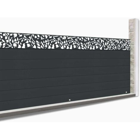 Schermo oscurante 1,5 x 10M effetto doghe di recinzione con motivo FLOWER 160 gr/m²