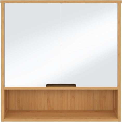 Contenitore sospeso BEA con specchio da bagno in bambù