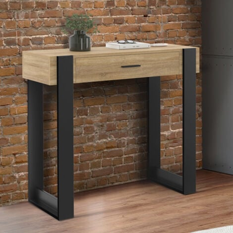 Consolle PHOENIX in legno e nero a 1 cassetto