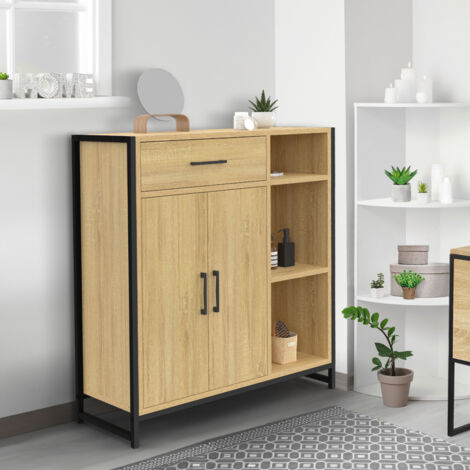 IDMarket - Mobile ripiani portaoggetti sopra lavatrice DETROIT design