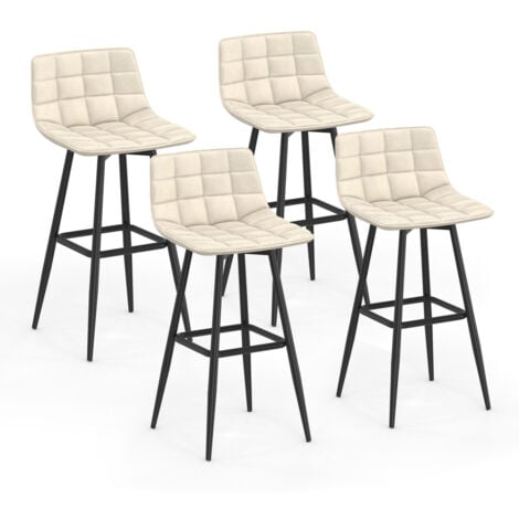 Set di 4 sgabelli da bar MADY beige