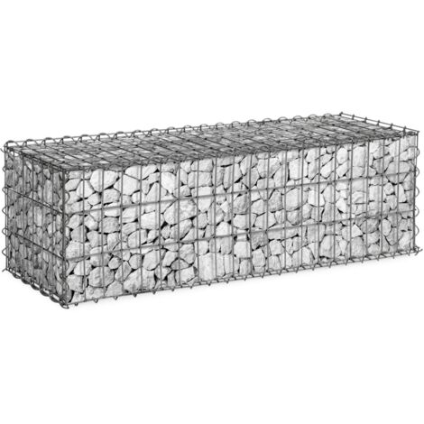 Set di 2 gabbioni in pietra 100 x 30 x 30 cm