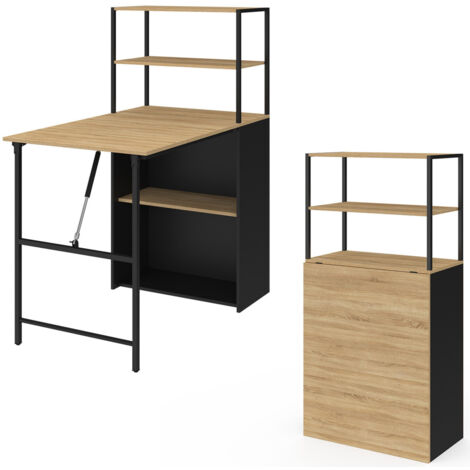 Scrivania Angolare Girevole JOY IDMarket – Effetto Faggio E Bianco – Con Scaffale A S - 4