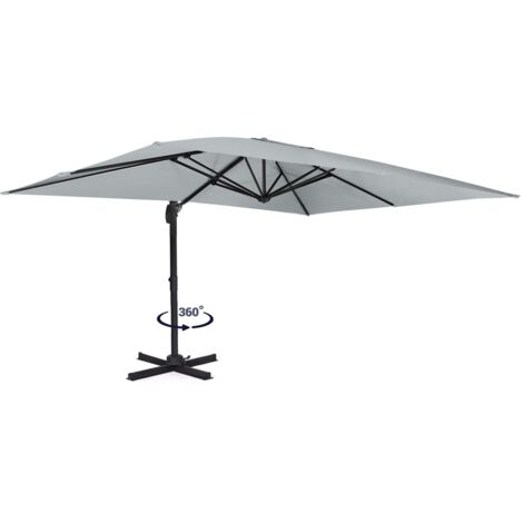 Ombrellone CALVI inclinabile a 360°, grigio chiaro 3x4 M con copertura
