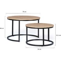 Set Di 2 Tavolini Di Design Industriale DETROIT 100/113