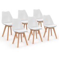 Set di 6 sedie SARA bianche per sala da pranzo