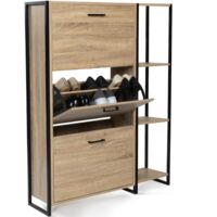 Scarpiera LUIS 3 ante con mensola design industriale