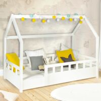 Letto a capanna per bambini 80 x 160 CM NEREE bianco con struttura letta e sponde