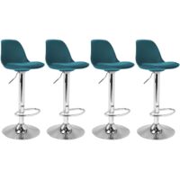 Set di 4 sgabelli da bar KARL design blu anatra