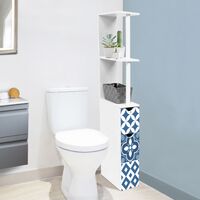 COSTWAY Mobile Sopra WC, Mobile per Bagno con Ripiani Regolabili  Portarotolo per Carta Igienica e Anta