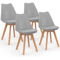 Set di 4 sedie da pranzo grigio chiaro SARA