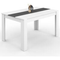Tavolo da pranzo GEORGIA 6 persone bianco e grigio 140 CM