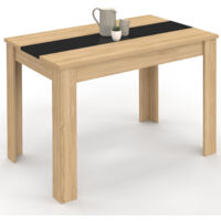 Tavolo da pranzo ROZY per 6 persone effetto faggio e nero 110 cm