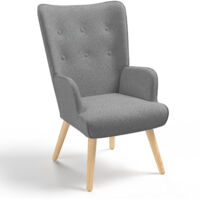 Poltrona scandinava IVAR in tessuto grigio chiaro