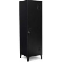 Armadietto ESTER con porta in metallo nero, design industriale