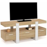 Porta TV PHOENIX da 116 cm con cassetti in legno e bianco