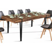 Tavolo da pranzo rettangolare allungabile AUSTRIA 6-10 persone legno nero gamba a spillo 160-200 cm