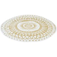 Tappeto per esterni ROUND naturale e bianco D.150 CM