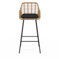 4 sedie Poltrona con braccioli effetto rattan