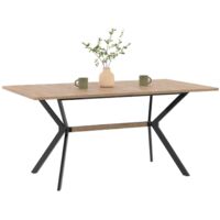 Tavolo da pranzo rettangolare LOUISON 8 persone legno e nero design industriale 160 cm