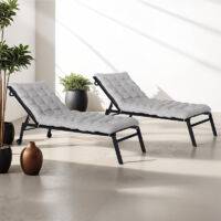 Set di 2 cuscini universali per sdraio ADAM 180 cm, grigio antracite