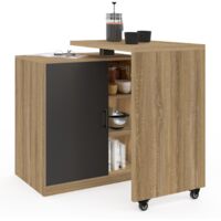 Mobile bar girevole POLO 2 in 1 faggio imitazione anta nera