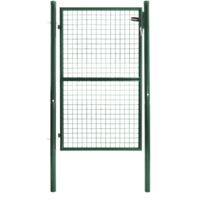 Cancello da giardino in acciaio verde 105 x 150 cm con serratura e maniglia