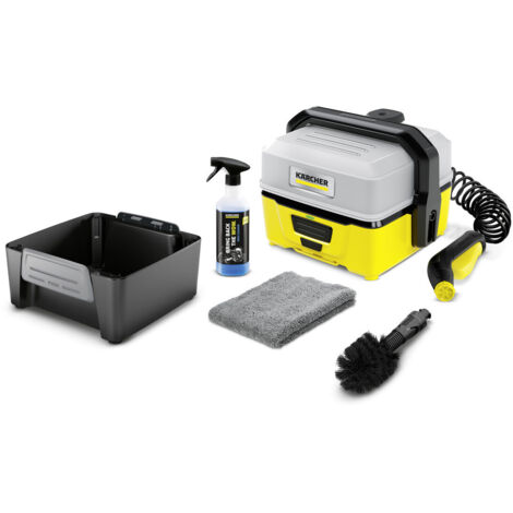 Mobiler Outdoor Reiniger KÄRCHER OC 3 + Bike: Kabelloser Hochdruckreiniger mit Lithium-Ionen-Akku, Wassertank & sanftem Niederdruck für unterwegs – inkl. Bike Box mit Zubehör für Fahrräder