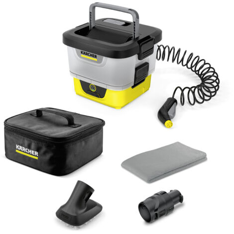 Mobiler Outdoor Reiniger, KÄRCHER, OC 4 + Pet Kit: Mobiler Druckreiniger mit Pet Kit – ideal für die schonende Reinigung von Hunden unterwegs. Inkl. Zubehörtasche, Lithium-Ionen-Akku