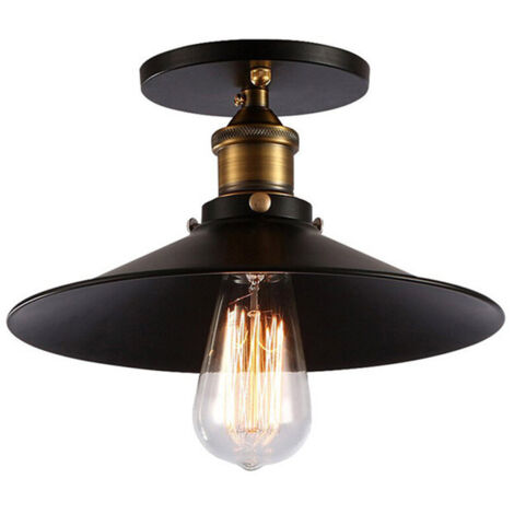 Pendelleuchte Retro Hängelampe 22cm Kronleuchter Lampe E27 Fassung für Loft Wohnzimmer Esszimmer Schwarz (1/5)