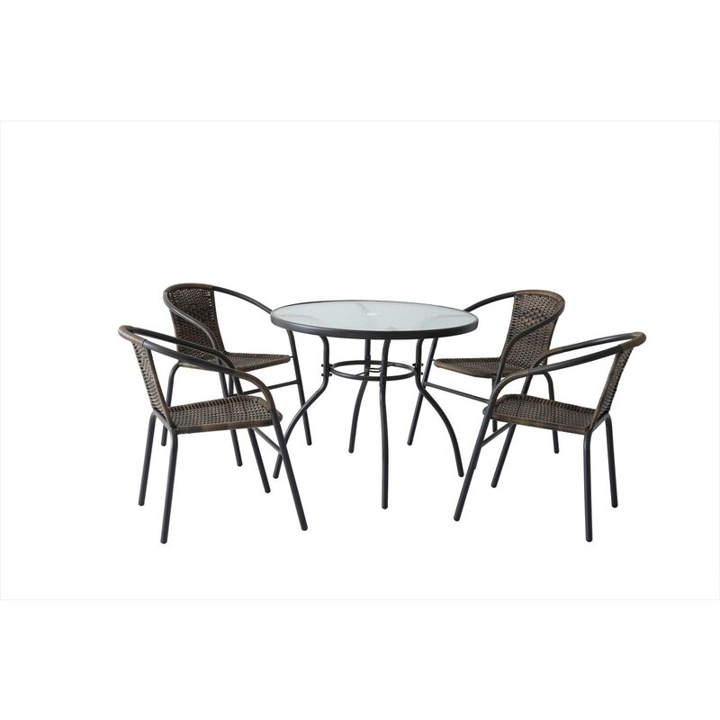 MESA JARD 86X71CM NATUUR HIERRO/CRISTAL NE NT119310