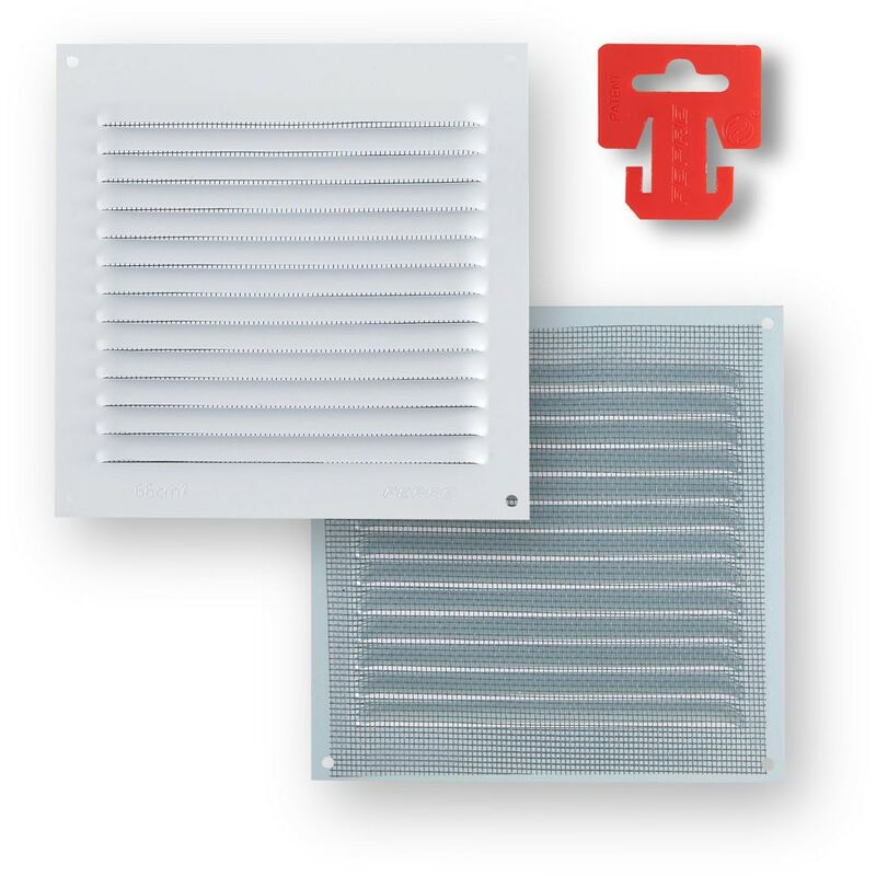 Rejilla ventilación baño PVC 9.8x22.5 cm con marco
