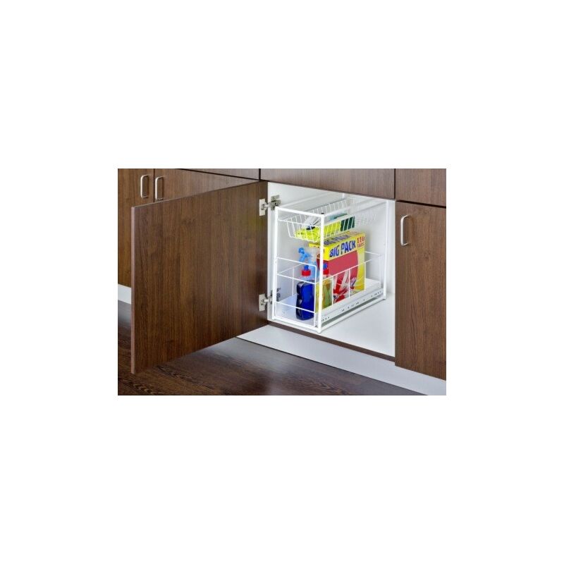 ESTANTE COC ARMARIO 45X45X23CM MET BL 2 CESTAS TELESCÓPICAS