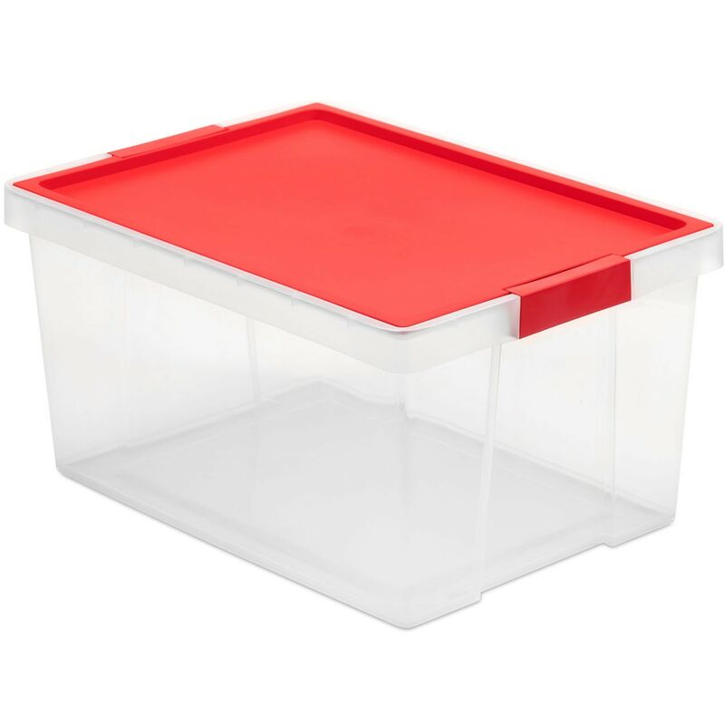 Caja de plástico transparente bajo cama Sterilite con ruedas de 57 litros