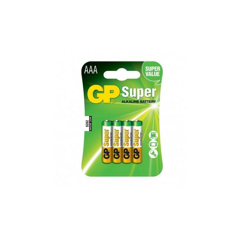 GP Pack de 4 Pilas Super Alcalinas LR03 AAA 1.5V