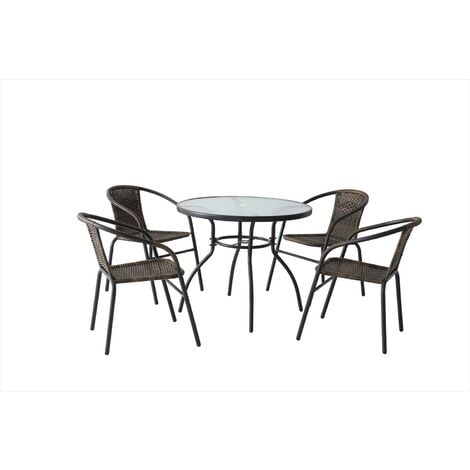 MESA JARD 86X71CM NATUUR HIERRO/CRISTAL NE NT119310