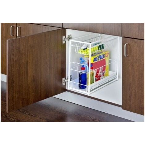 ESTANTE COC ARMARIO 45X45X23CM MET BL 2 CESTAS TELESCÓPICAS