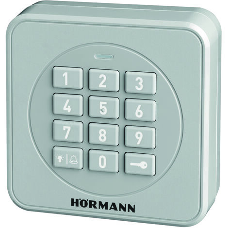 Tastiera a radiocodice Hörmann FCT3-1 BS (868 MHz, per il comando di fino a 3 azionamenti per cancelli, tastiera illuminata, colore RAL 7040) 4511856
