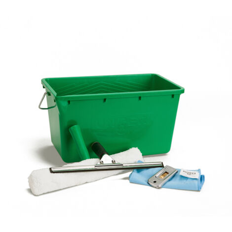 UNGER PRO Set completo 5 in 1 (incluso lavavetri, tergivetro, panno in microfibra, raschietto di sicurezza, secchio 18 l, per la pulizia professionale delle finestre/pulizia dei vetri) AKG16 (1/5)