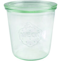 Barattolo Weck 500 ml (barattolo per conserve di alta qualità con coperchio in vetro per conserve resistente al calore adatto al microonde adatto al forno vetro con bordo rotondo) 742, 6 pezzi