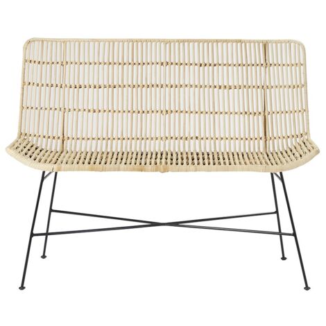 Sofa aus Rattan und Metall