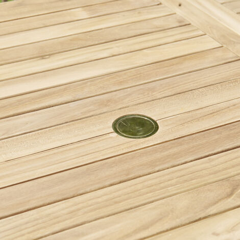 Ausziehbarer ovaler Gartentisch aus Teakholz für 8/10 Personen