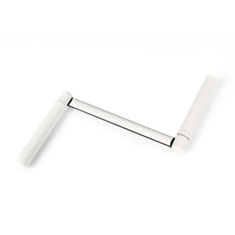 Poignée pour manivelle ronde  Ø 12mm acier laqué blanc Lg totale 310mm