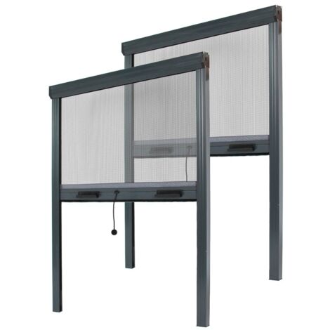 Zanzariera a Rullo Verticale Riducibile - L 100 x H 160 cm - Grigia - Set 2