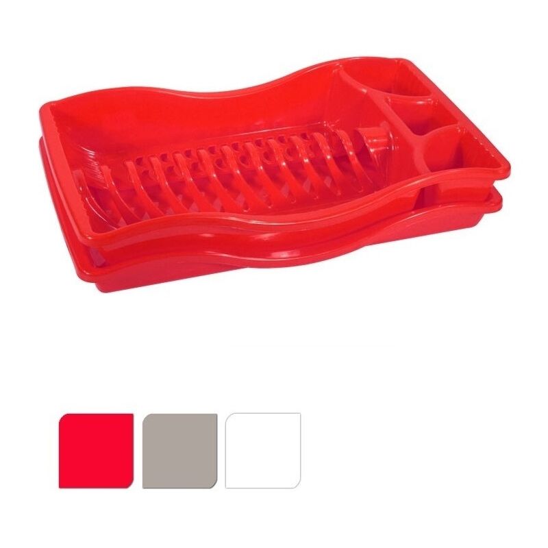 Egouttoir à vaisselle plastique avec plateau - couleur aléatoire