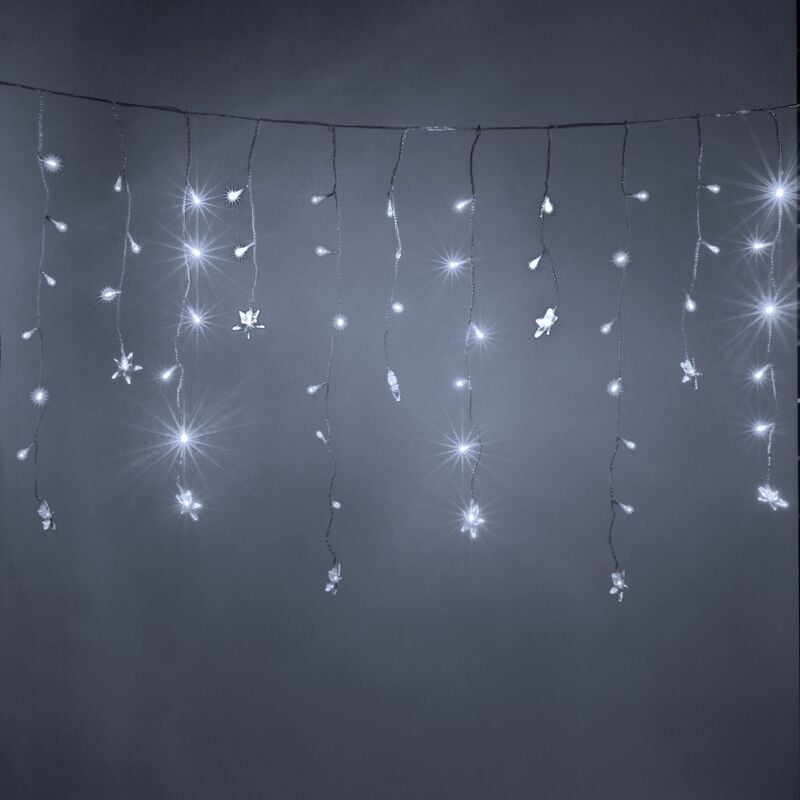 Guirlande de noël - Rideau lumineux - 100 LED blancs - avec