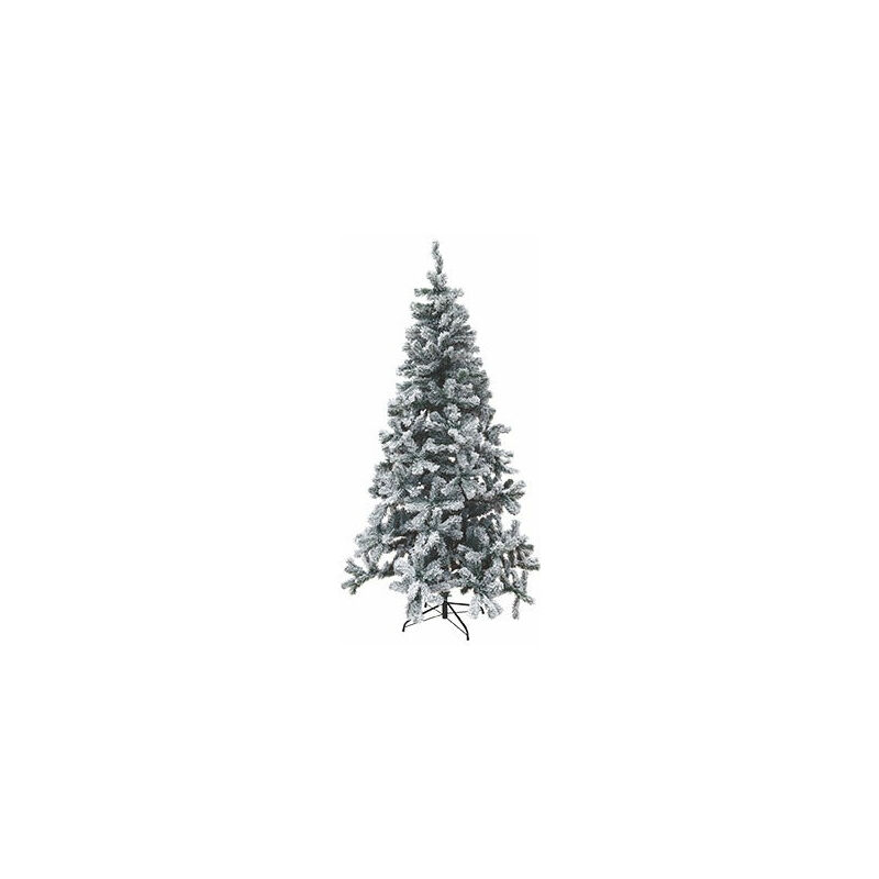 Albero di Natale innevato 748 rami h. 210 cm pigne e bacche