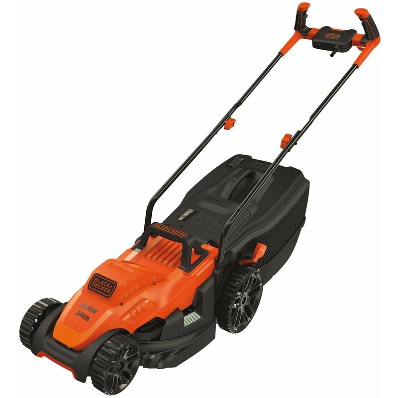 Tosaerba 1400W taglio 34 cm altezza regolabile impugnatura bike  Black+Decker BEMW 461 BH